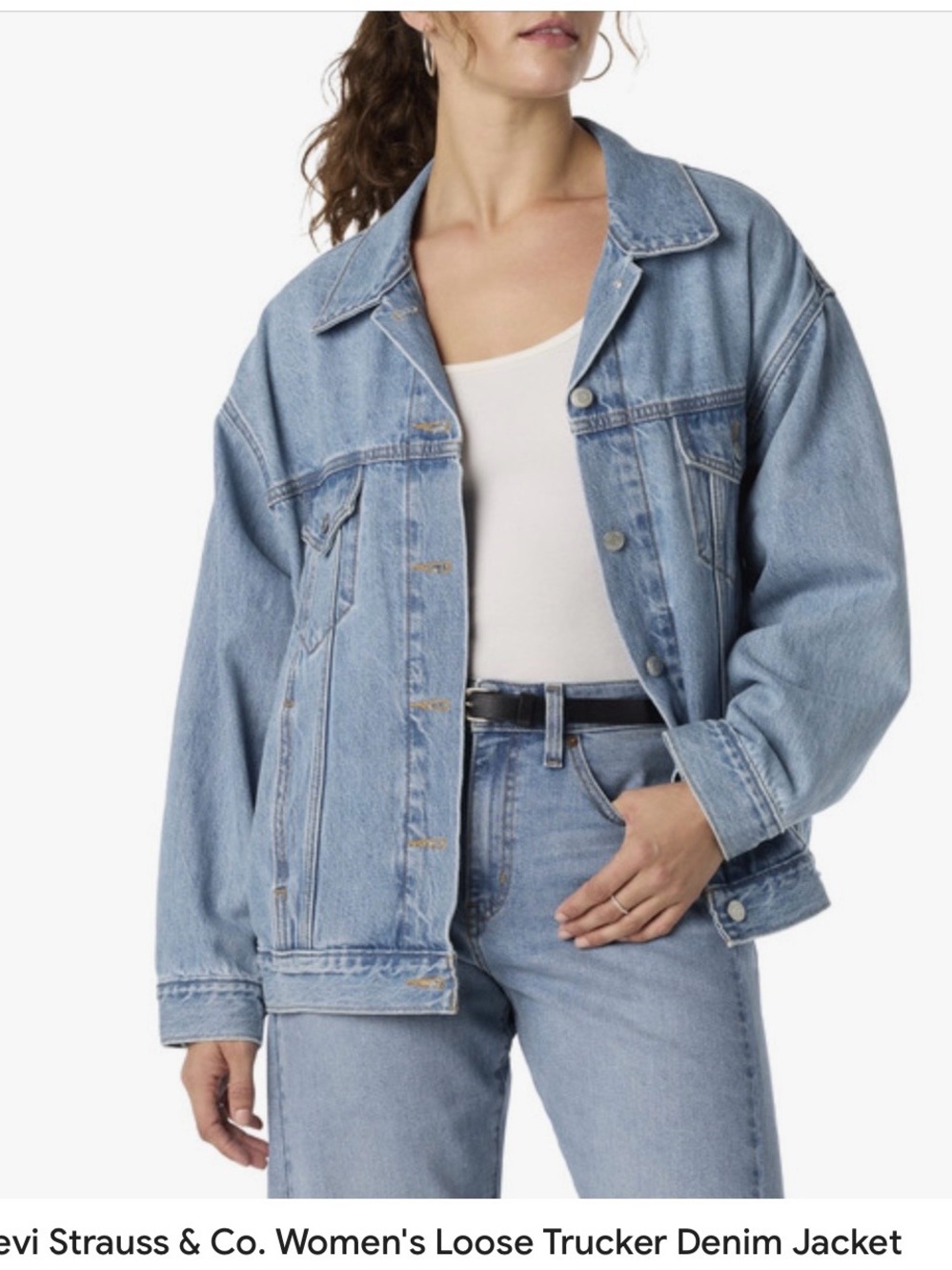 Levi's WOMENS LOOSE TRUCKER DENIM JACKET SIZE LARGE NWT